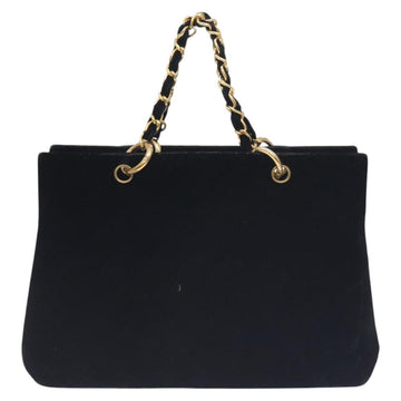 CHANEL Matelasse COCO Mark Chain Hand Bag Velor Black Silver CC Auth 130198 - 0