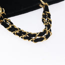 CHANEL Matelasse COCO Mark Chain Hand Bag Velor Black Silver CC Auth 130198-7