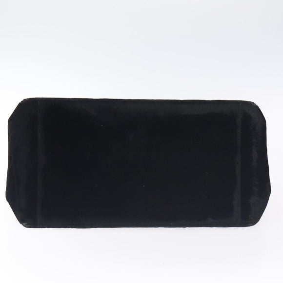 CHANEL Matelasse COCO Mark Chain Hand Bag Velor Black Silver CC Auth 130198