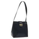 Salvatore Ferragamo Vala Shoulder Bag Leather Black Gold Auth 130219-1