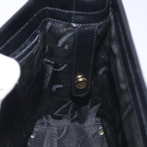 Salvatore Ferragamo Vala Shoulder Bag Leather Black Gold Auth 130219