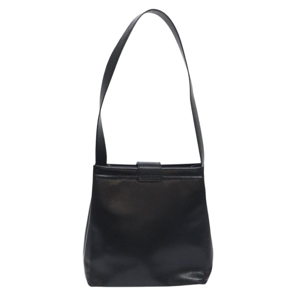 Salvatore Ferragamo Vala Shoulder Bag Leather Black Gold Auth 130219