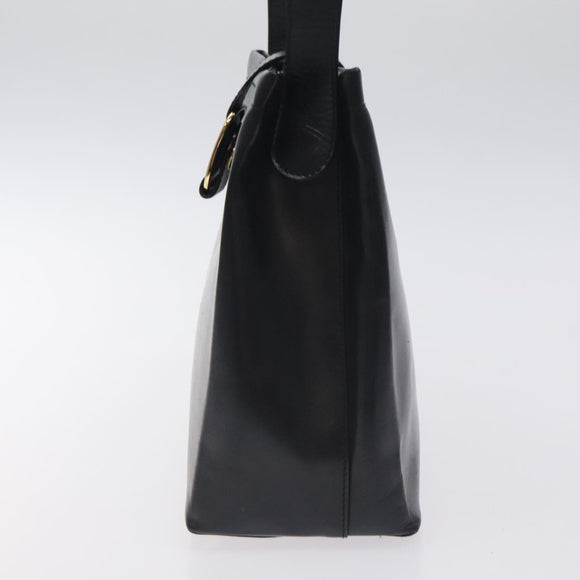 Salvatore Ferragamo Vala Shoulder Bag Leather Black Gold Auth 130219