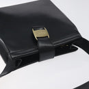 Salvatore Ferragamo Vala Shoulder Bag Leather Black Gold Auth 130219-6