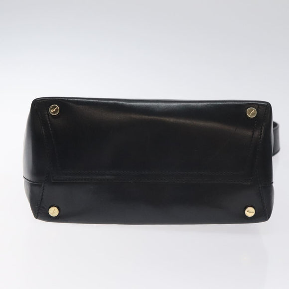 Salvatore Ferragamo Vala Shoulder Bag Leather Black Gold Auth 130219