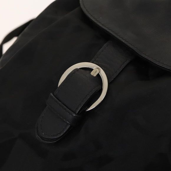 Salvatore Ferragamo Backpack Nylon Black Silver Auth 130220