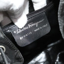 Salvatore Ferragamo Backpack Nylon Black Silver Auth 130220-12