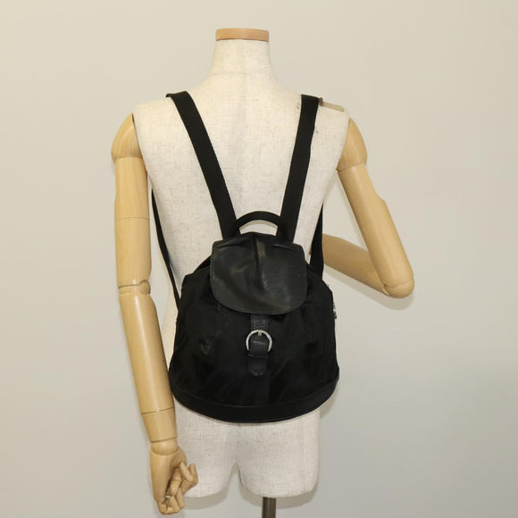 Salvatore Ferragamo Backpack Nylon Black Silver Auth 130220