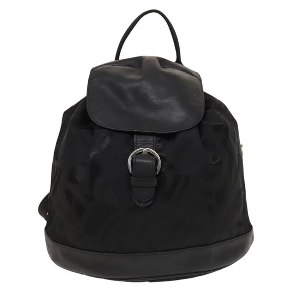 Salvatore Ferragamo Backpack Nylon Black Silver Auth 130220