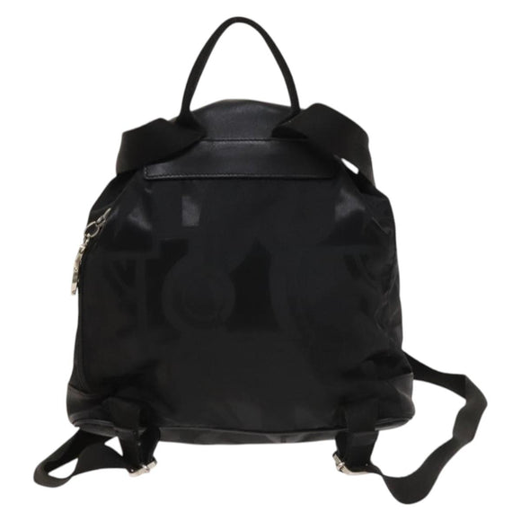 Salvatore Ferragamo Backpack Nylon Black Silver Auth 130220