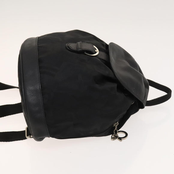 Salvatore Ferragamo Backpack Nylon Black Silver Auth 130220