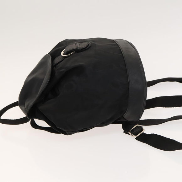 Salvatore Ferragamo Backpack Nylon Black Silver Auth 130220