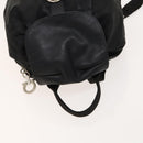 Salvatore Ferragamo Backpack Nylon Black Silver Auth 130220-6