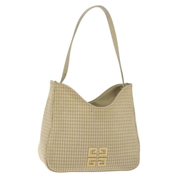 GIVENCHY Staggered Pattern Shoulder Bag Canvas Beige Auth 130221