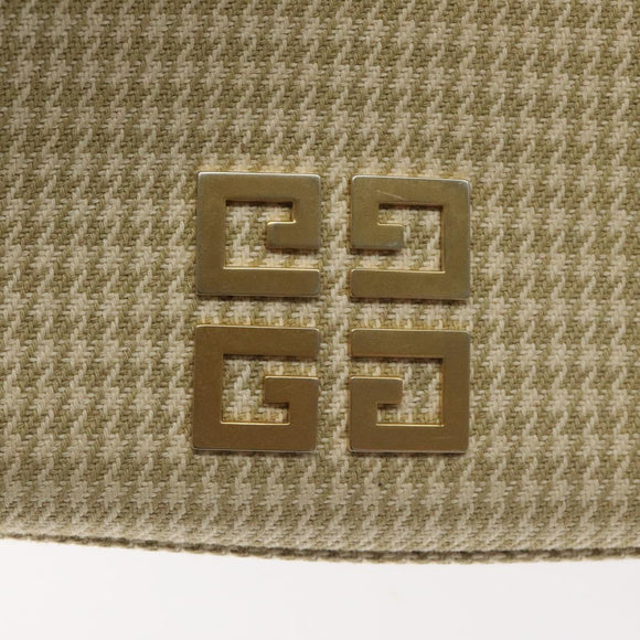 GIVENCHY Staggered Pattern Shoulder Bag Canvas Beige Auth 130221