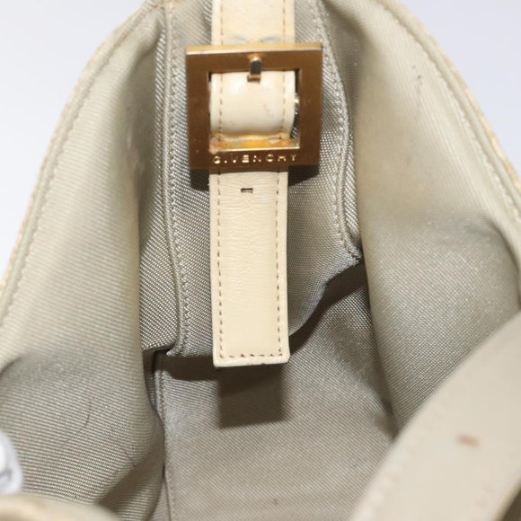 GIVENCHY Staggered Pattern Shoulder Bag Canvas Beige Auth 130221