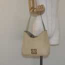 GIVENCHY Staggered Pattern Shoulder Bag Canvas Beige Auth 130221-19