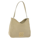 GIVENCHY Schultertasche mit versetztem Muster Canvas Beige Original 130221-1