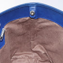 Jimmy Choo Studs Tote Bag Leather Blue Gold Auth 130222-17