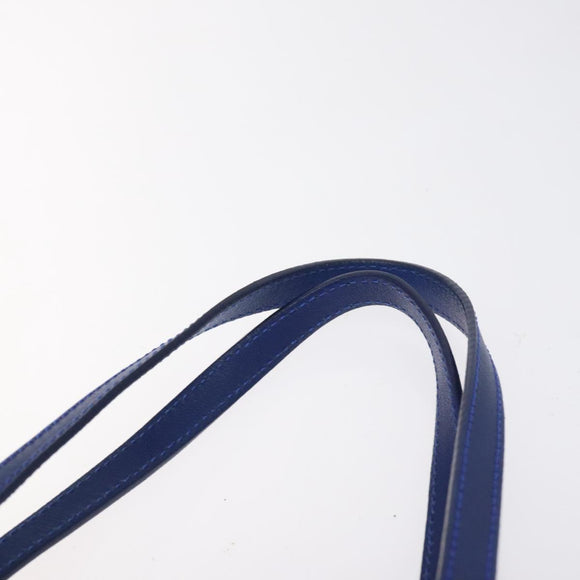 Jimmy Choo Studs Tote Bag Leather Blue Gold Auth 130222