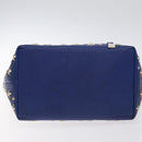 Jimmy Choo Studs Tote Bag Leather Blue Gold Auth 130222-9