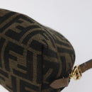 FENDI Zucca Canvas Pouch Black Brown Auth 130225V-15