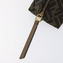 FENDI Zucca Canvas Pouch Black Brown Auth 130225V-8
