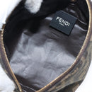 FENDI Zucca Canvas Pouch Black Brown Auth 130225V-10