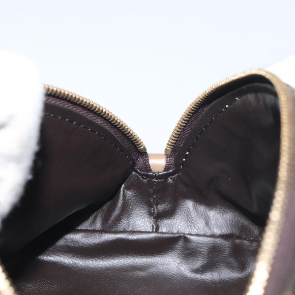 FENDI Zucca Canvas Pouch Black Brown Auth 130225V