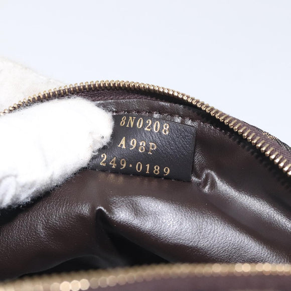 FENDI Zucca Canvas Pouch Black Brown Auth 130225V