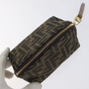 FENDI Zucca Canvas Pouch Black Brown Auth 130225V-5