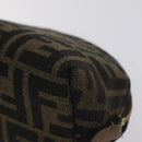 FENDI Zucca Canvas Pouch Black Brown Auth 130225V-7
