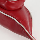 PRADA Body Bag Leather Silver Red Auth 130229V-14