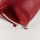 PRADA Body Bag Leather Silver Red Auth 130229V-15