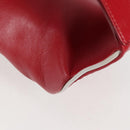 PRADA Body Bag Leather Silver Red Auth 130229V-16