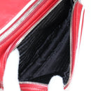 PRADA Body Bag Leather Silver Red Auth 130229V-19