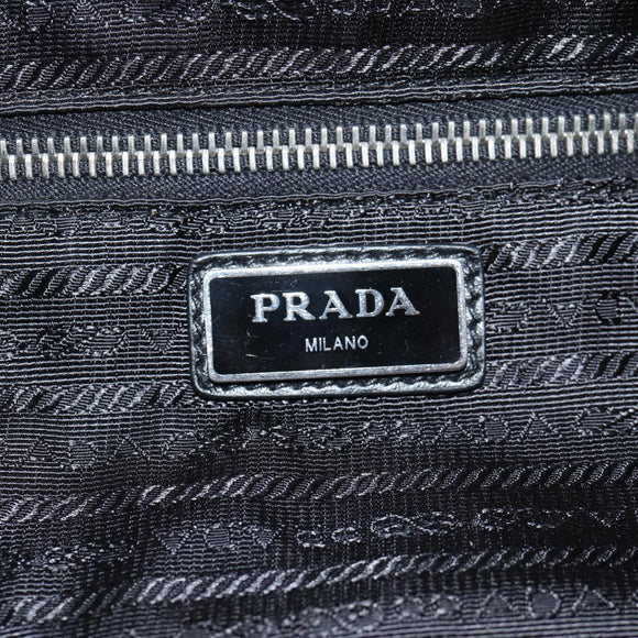 PRADA Body Bag Leather Silver Red Auth 130229V