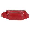 PRADA Body Bag Leather Silver Red Auth 130229V-13