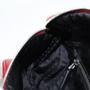 PRADA Body Bag Leather Silver Red Auth 130229V-22