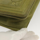 CHANEL Chain Matelasse Boy Chanel Shoulder Bag Suede Green CC Auth 130248-10