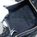 VERSACE Chain Shoulder Bag Leather Black Gold Auth 130252-10