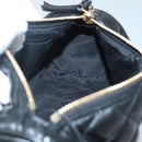 VERSACE Chain Shoulder Bag Leather Black Gold Auth 130252-20