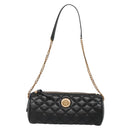 VERSACE Chain Shoulder Bag Leather Black Gold Auth 130252-13