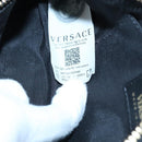 VERSACE Chain Shoulder Bag Leather Black Gold Auth 130252-11
