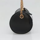 VERSACE Chain Shoulder Bag Leather Black Gold Auth 130252-3