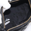 VERSACE Chain Shoulder Bag Leather Black Gold Auth 130253-11