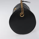 VERSACE Chain Shoulder Bag Leather Black Gold Auth 130253-3
