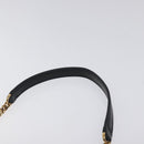 VERSACE Chain Shoulder Bag Leather Black Gold Auth 130253-8