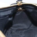 VERSACE Chain Shoulder Bag Leather Black Gold Auth 130254-19