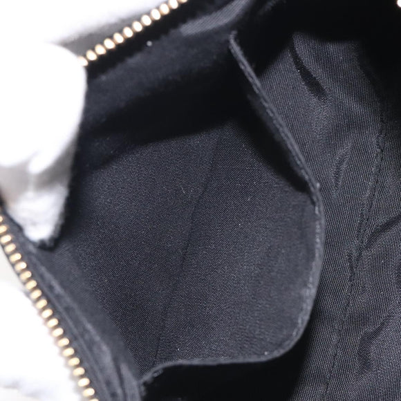 VERSACE Chain Shoulder Bag Leather Black Gold Auth 130254